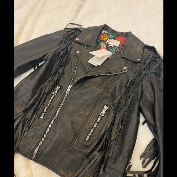 Gucci Punk Leather Biker Jacket Size 44/L - Picture 7 of 16